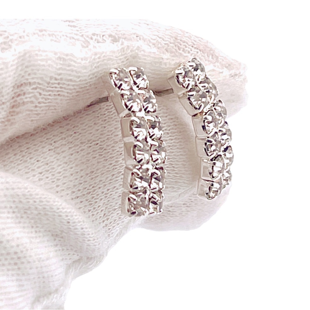 Vieste Crystal Collection Post Back Curved Earrings